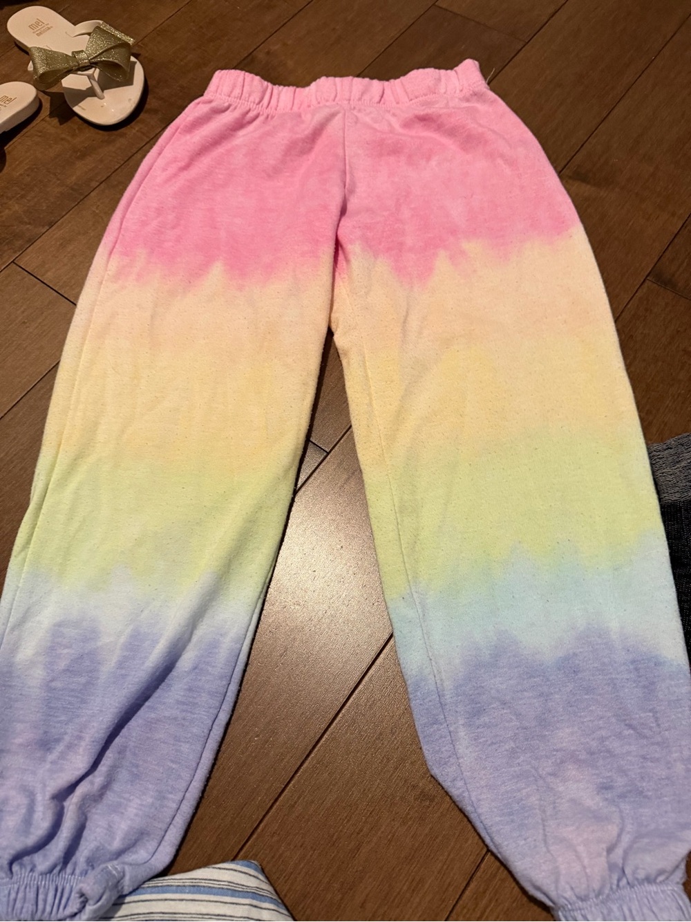 Kids Rainbow Dip-Dye Jogger Sweatpants - Pink Yellow Purple